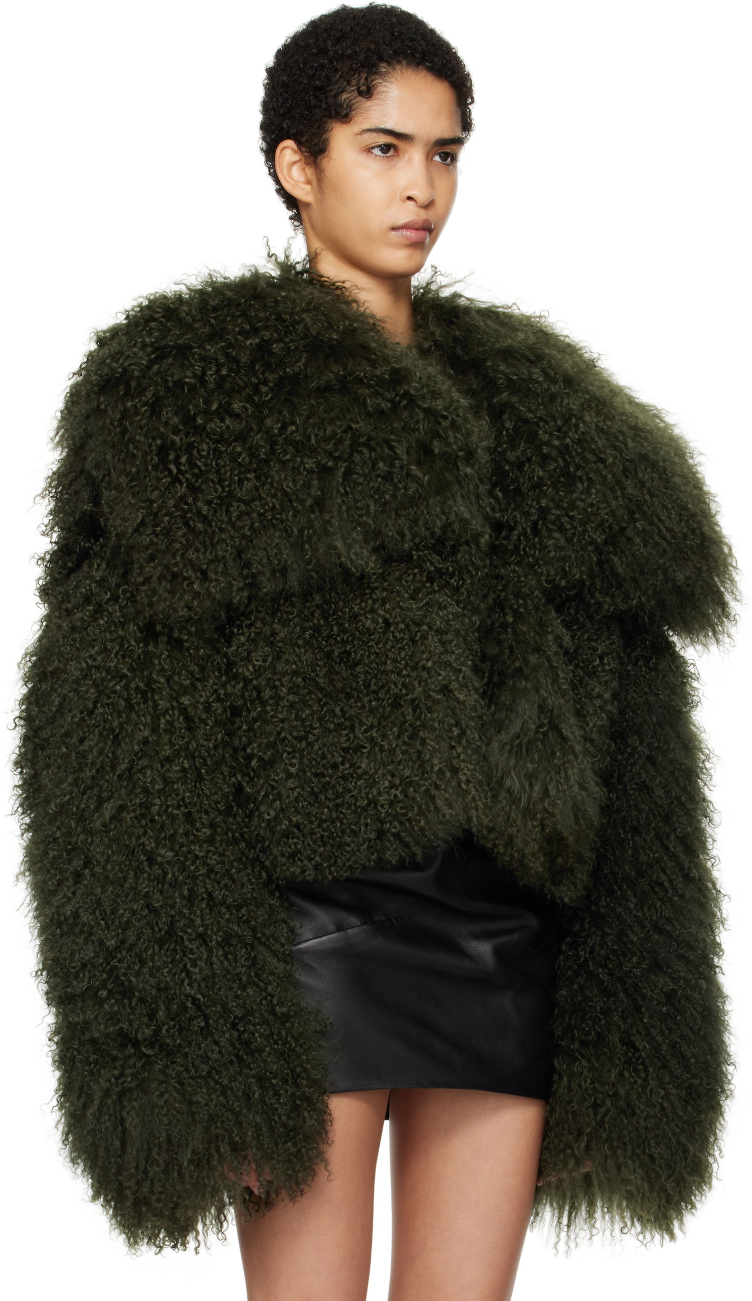 Яке The Attico Attico Cropped Shearling Jacket Зелено | 250WCB00081 LBT044AA, 1