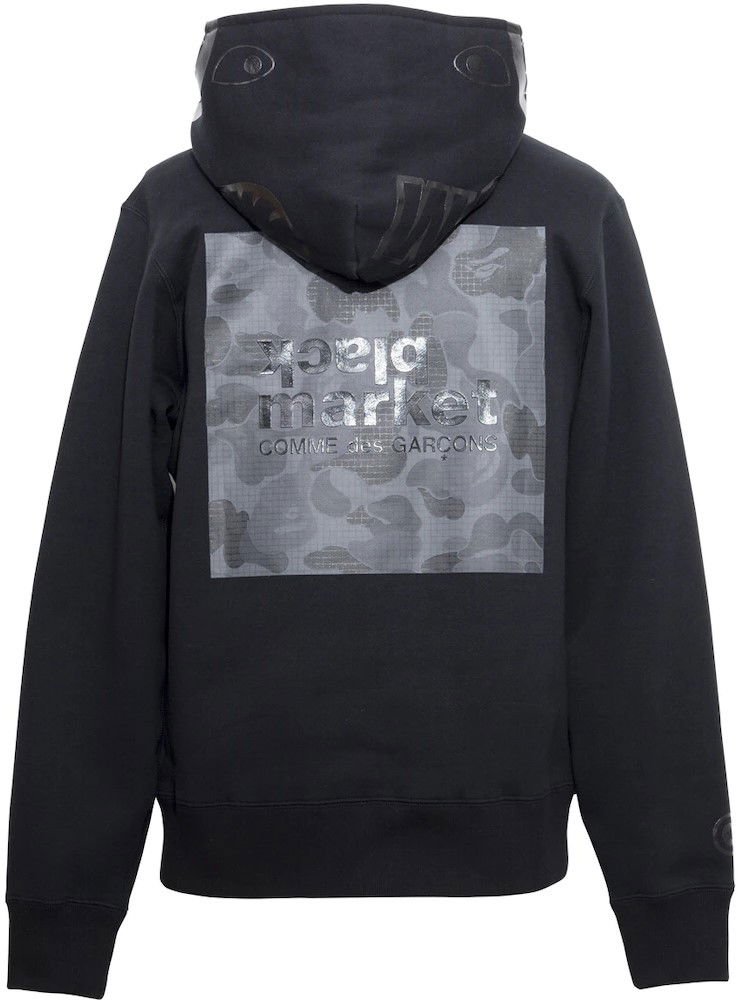 Суитчър BAPE Bape x CDG Black Market Shark Pullover Hoodie Black Черно | 001PPH721902C, 1