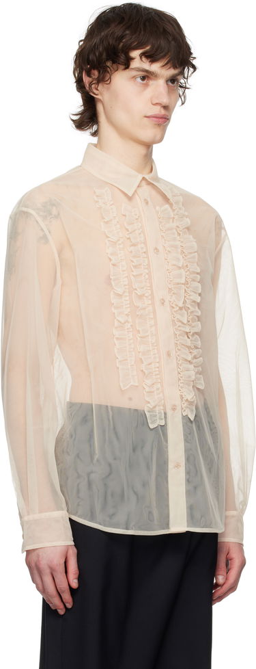 Риза Simone Rocha Simone Rocha Sheer Ruffle Bib Shirt Черно | 5241 0069, 4