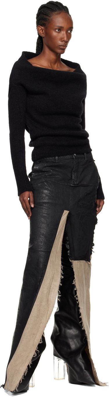 Пуловер Rick Owens Rick Owens Concordians Runway Draped Neck Long Sleeve Sweater Черно | RO02E4675 KWP, 3