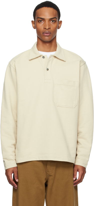 Поло тениска NORSE PROJECTS Norse Projects Fraser Relaxed Organic Loopback Long Sleeve Polo Бежово | N20-1377, 0