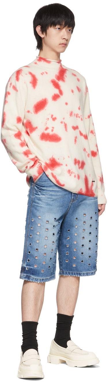 Пуловер We11done We11done Tie-Dye Mock Neck Sweater Червено | WD-KT1-22-604-U-RD, 3