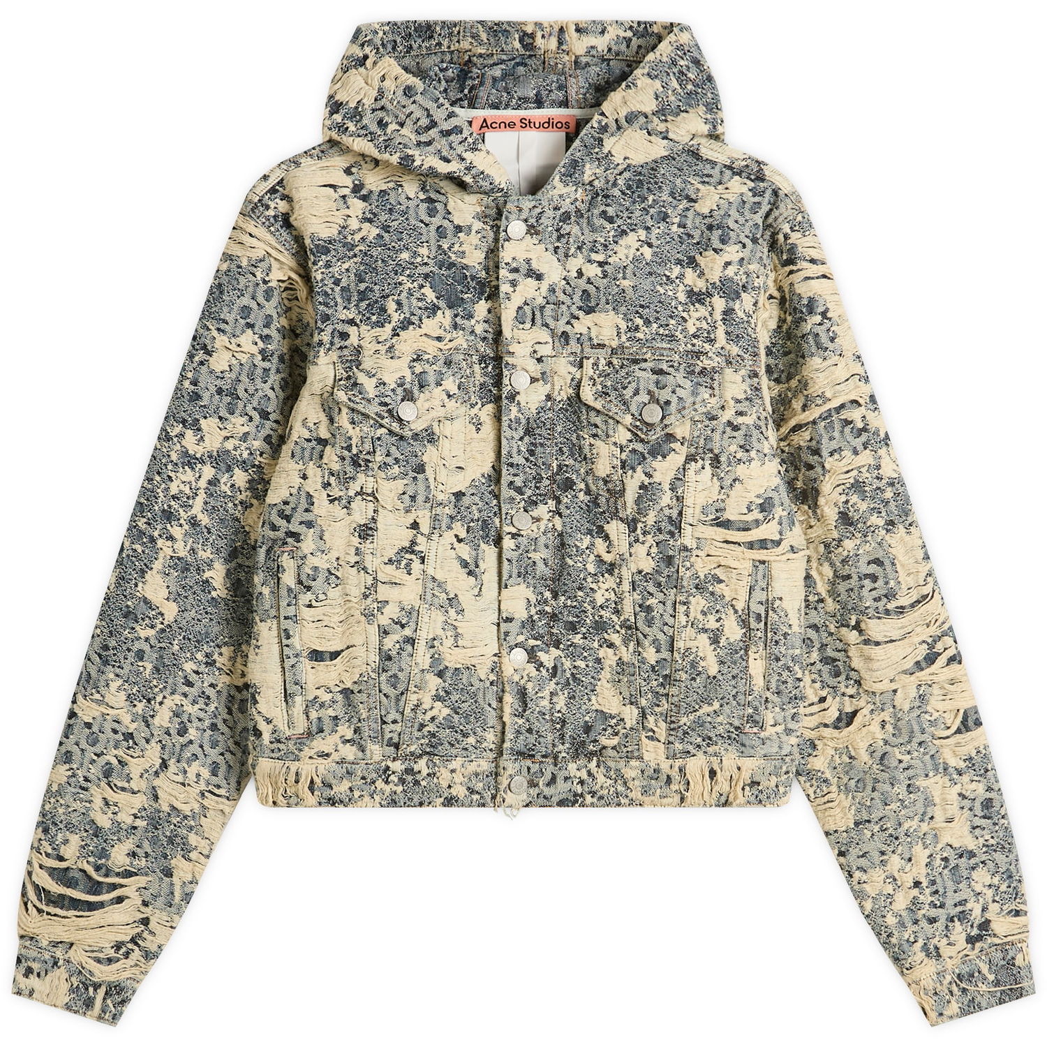 Яке Acne Studios Distressed Monogram Hooded Denim Jacket Бежово | C90202-863, 0