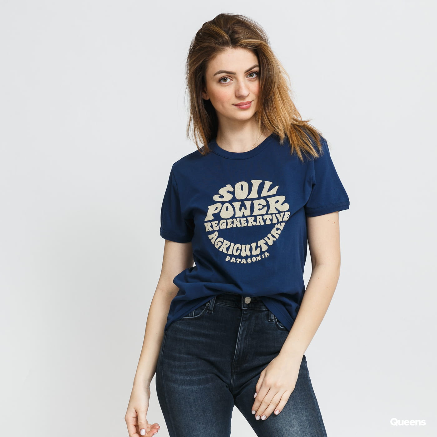 Тениска Patagonia Road To Regenerative Ringer Tee Тъмно синьо | 38521 SNBL, 0