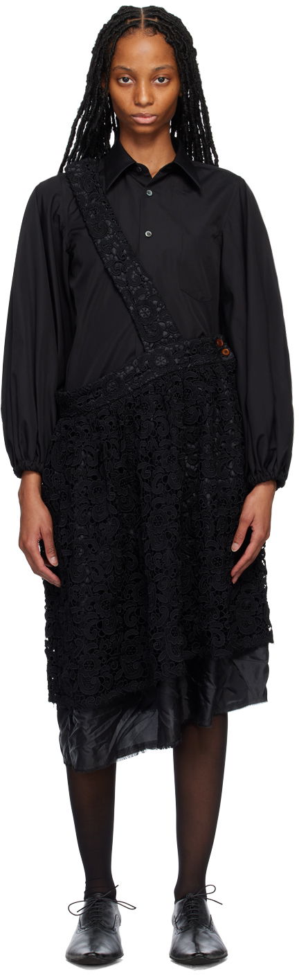 Pокля Comme des Garçons Comme des Garçons Floral Lace Midi Skirt Черно | RK-A004-051, 0