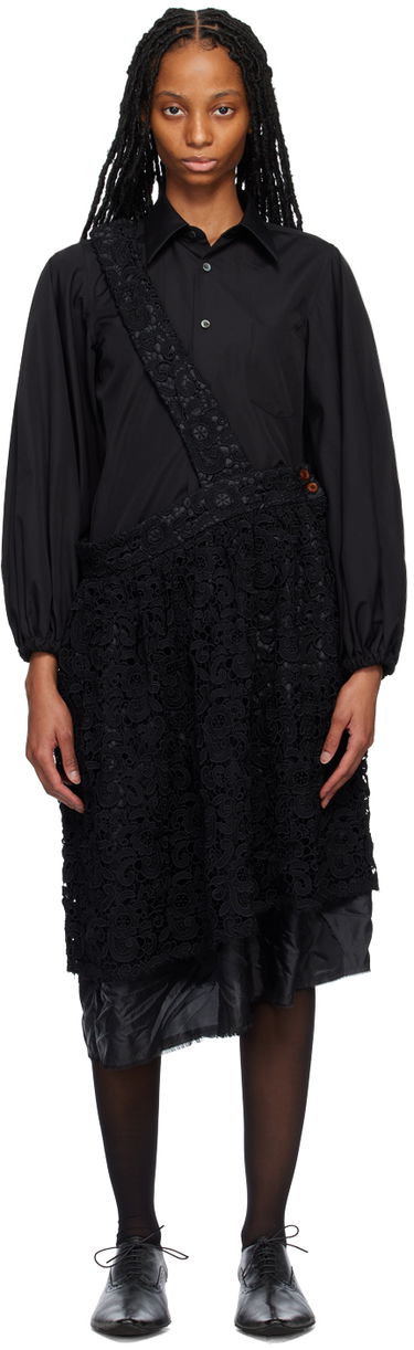 Pокля Comme des Garçons Comme des Garçons Floral Lace Midi Skirt Черно | RK-A004-051, 0