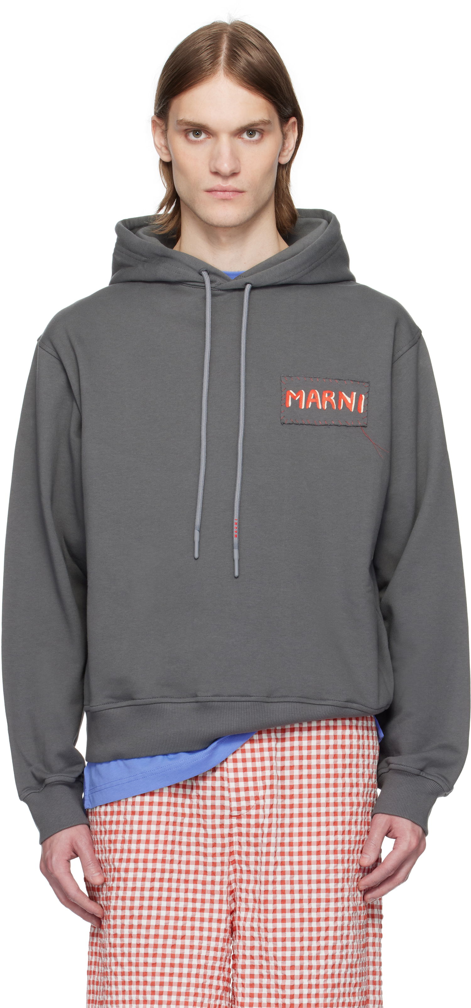 Суитчър Marni Marni Loopback Cotton Jersey Hoodie Сиво | FUMU0137X0 UTC275, 0
