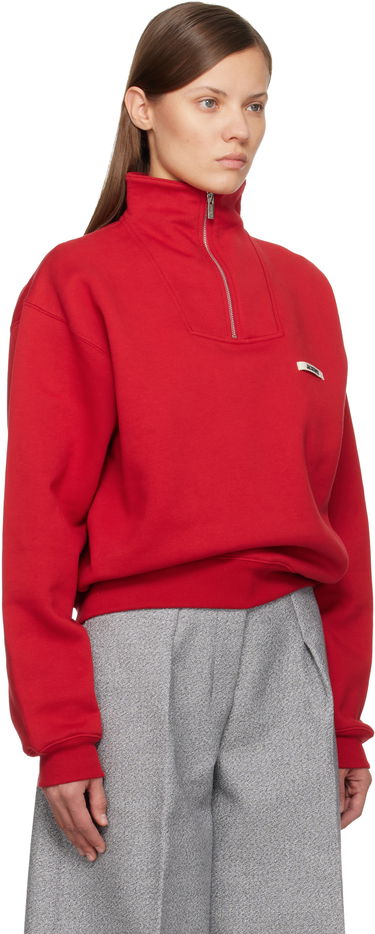 Суитчър Jacquemus 'Le Camionneur Gros Grain' Quarter-Zip High-Neck Sweatshirt Кафяво | 25HSSW00210AJ00174, 4