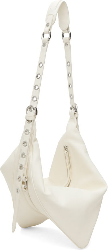Чанта през рамо BY FAR BY FAR Trayana Washed Leather Shoulder Bag Бяло | MWBSB063LL034WH020PL, 2