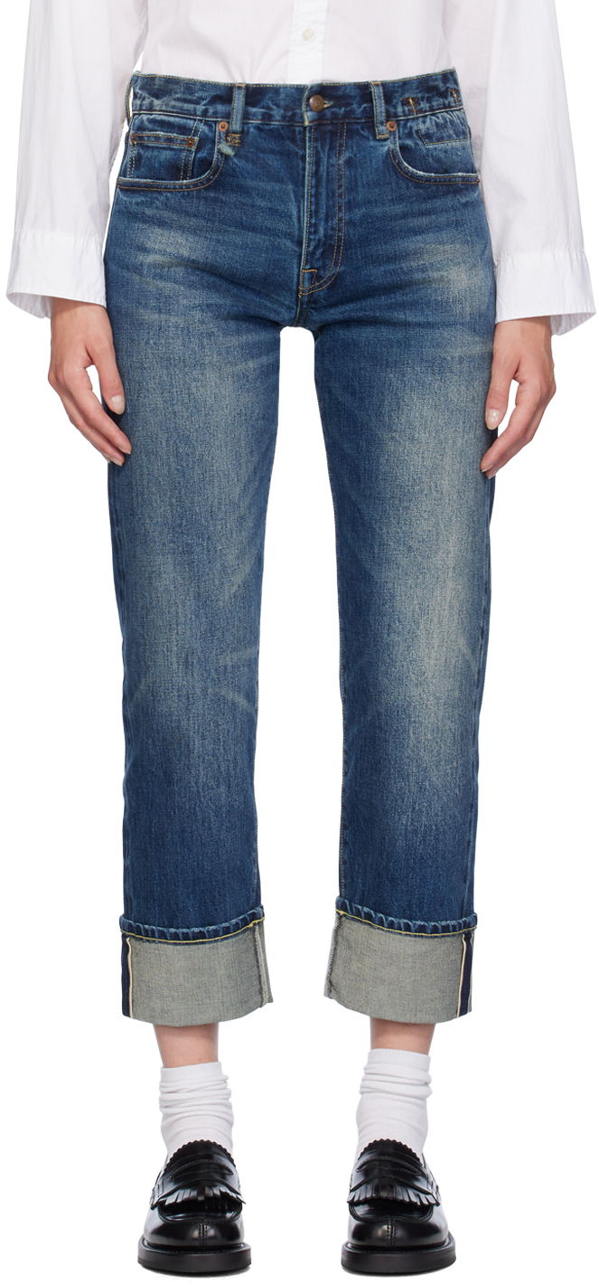 Дънки R13 R13 Cuffed Romeo Jeans Синьо | R13WD113-D160A