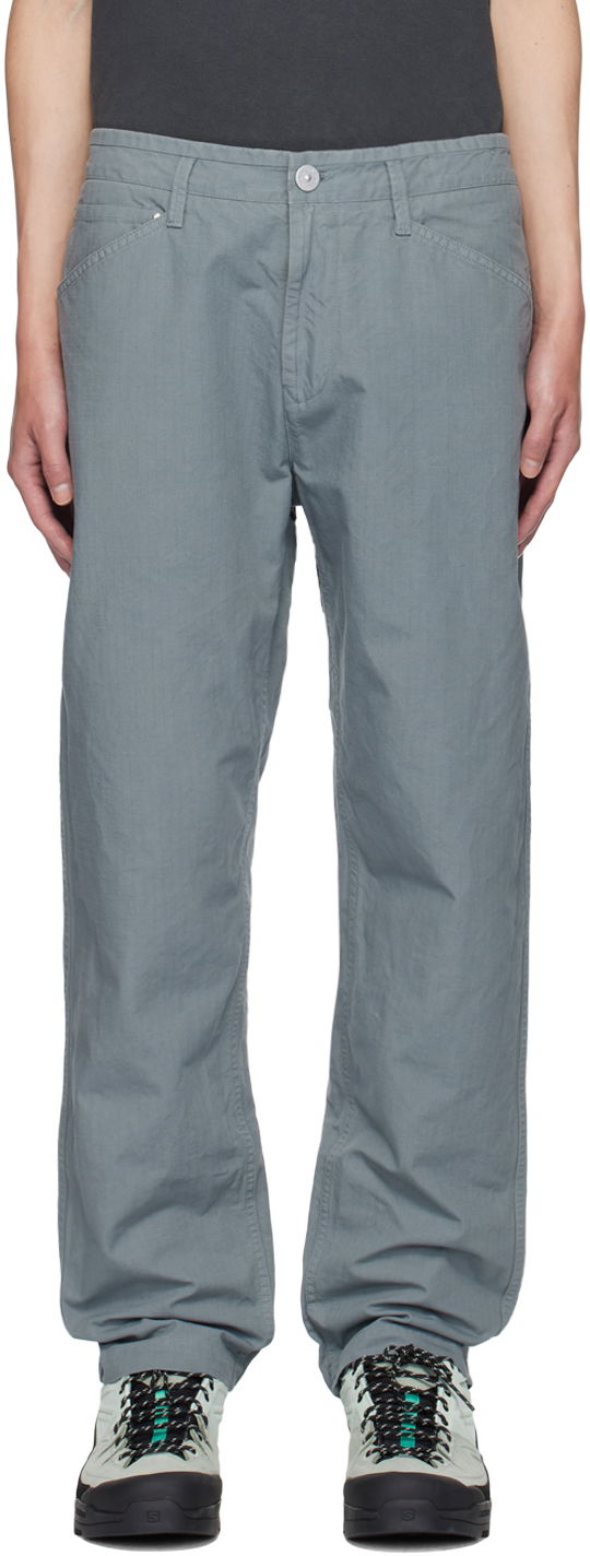 Панталони Stone Island Gray Straight-Leg Trousers Сиво | 811532312, 0
