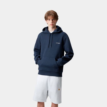 Суитчър Carhartt WIP Carhartt WIP Hooded Script Embroidery Sweatshirt Тъмно синьо | I035392_25, 0