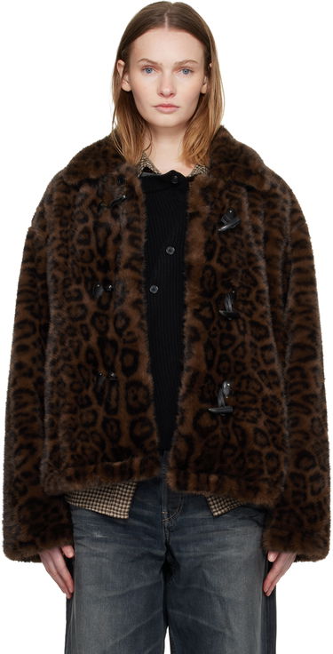 Яке Andersson Bell Andersson Bell Leopard Fur Duffle Jacket Кафяво | awa735u, 0