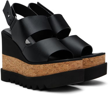 Кецове и обувки Stella McCartney Elyse Alter Mat Platform Wedges Черно | 810392AP00P0, 3