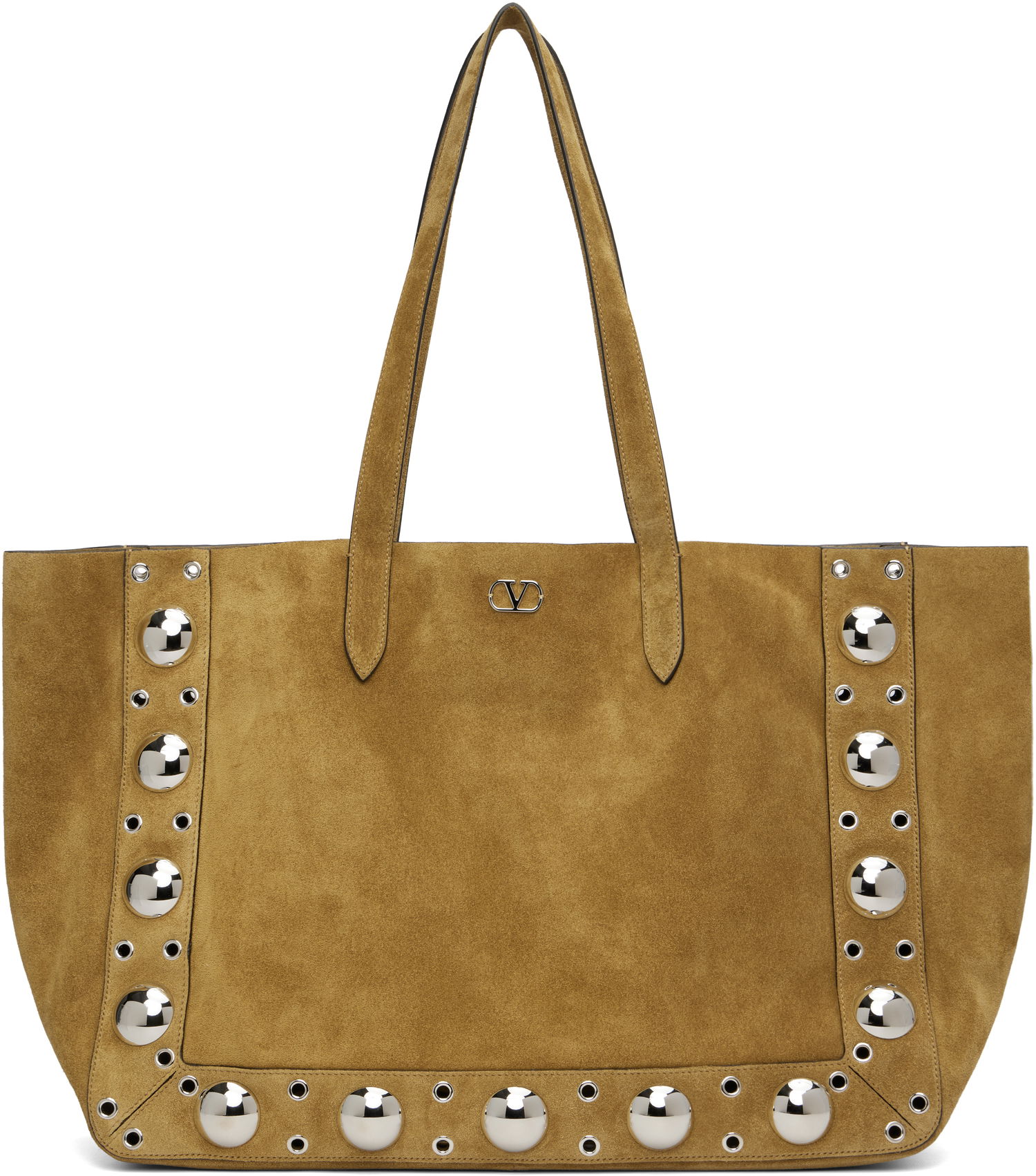 Голяма пазарска чанта Valentino Valentino Garavani Large Suede Shopping Tote Жълто | 7Y2B0R78JET, 0