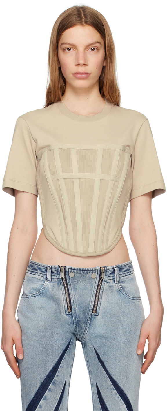 Тениска Dion Lee Dion Lee Corset T-Shirt Бежово | C3097P23, 0