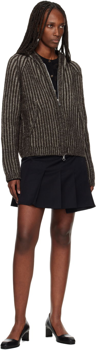 Суитчър OUR LEGACY Striped Knit Full-Zip Level Hoodie Кафяво | W4253LV, 3