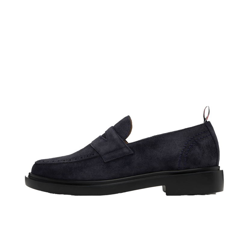 Кецове и обувки Thom Browne Classic Penny Suede Loafers Синьо | MFL105A-L0037