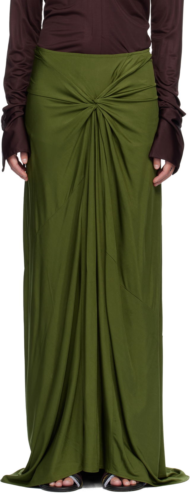 Dries Van Noten Long Draped Maxi Skirt