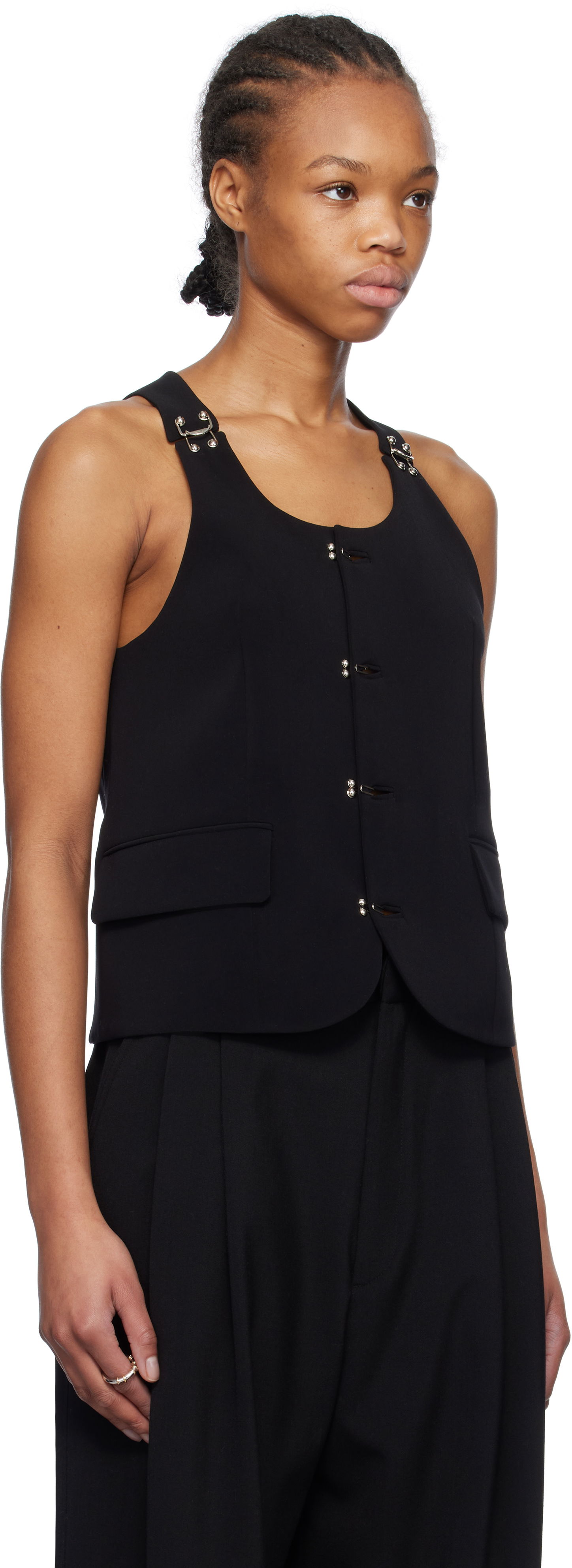 Жилетка We11done We11done Hook Vest Черно | WD-VT0-25-022-W-BK, 1