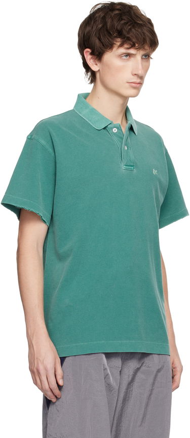 Поло тениска ERL ERL Faded Raw-Edge Polo Shirt Тюркоазено | ERL11T005, 1