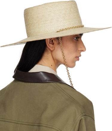 Шапка rag & bone Rag & Bone Jacque Boater Hat with Chain Бежово | WJW25SH1017ST17, 2