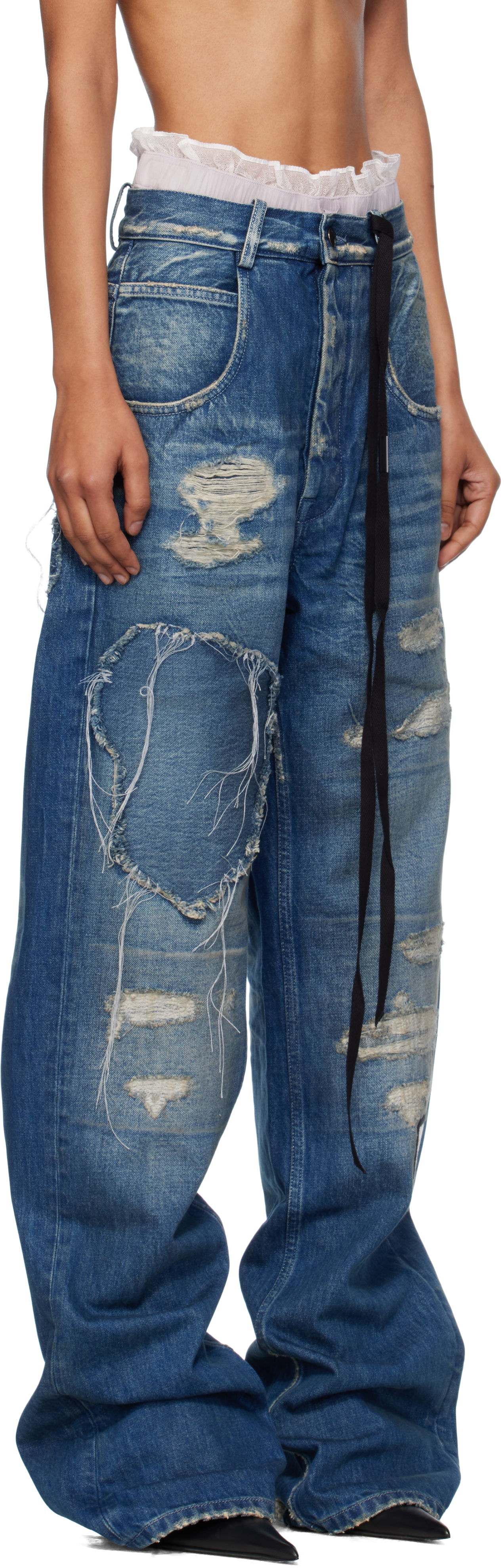 Дънки Ann Demeulemeester Ann Demeulemeester Claire 5 Pocket Comfort Jeans Синьо | B0010197-FA631-053, 1