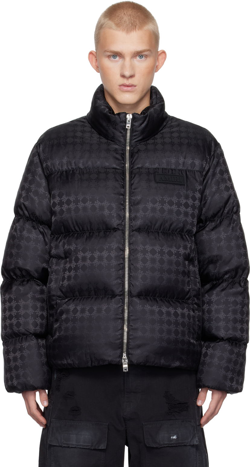 Яке бомбър AMIRI Black MA Quad Jacquard Down Jacket Черно | AMOUDW1006