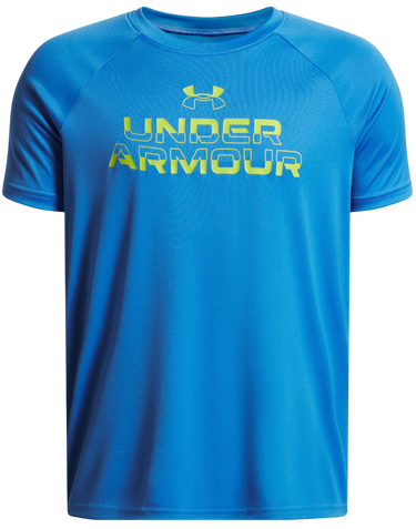 Тениска Under Armour Tech Split Wordmark Short Sleeve T-Shirt Синьо | 1383010-402, 0