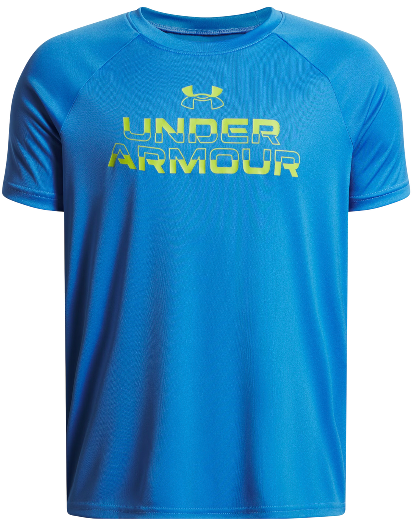 Тениска Under Armour Tech Split Wordmark Short Sleeve T-Shirt Синьо | 1383010-402