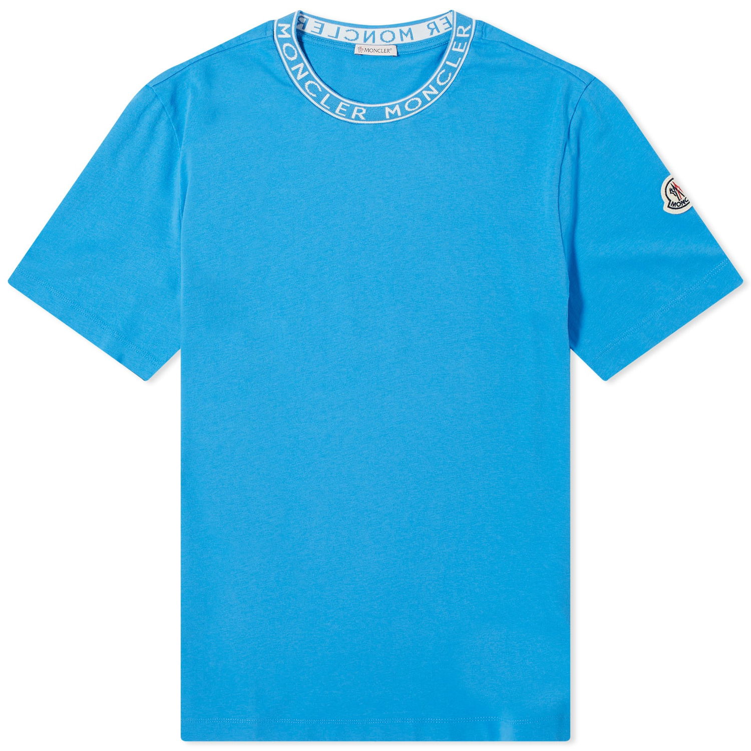 Тениска Moncler Collar Logo T-Shirt Синьо | 8C000-24-8390T-72I, 0