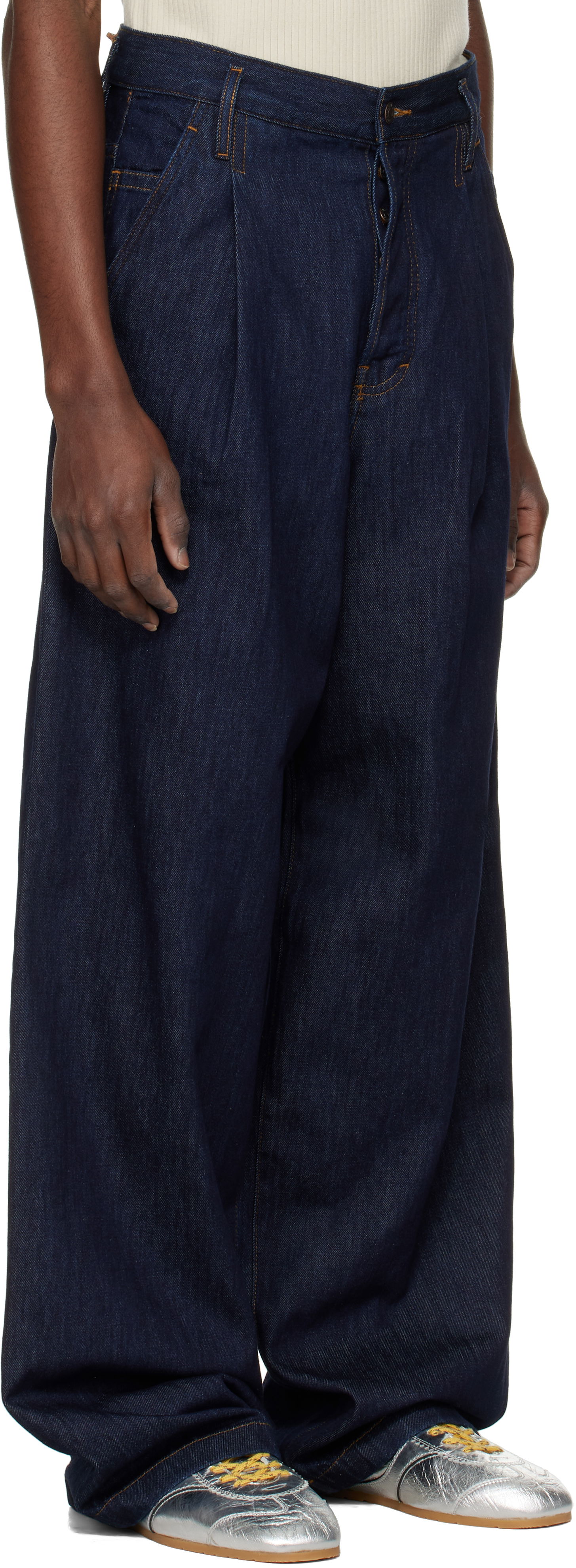 Дънки Dries Van Noten Dries Van Noten Pleated Jeans Синьо | 251-020923-1552, 1