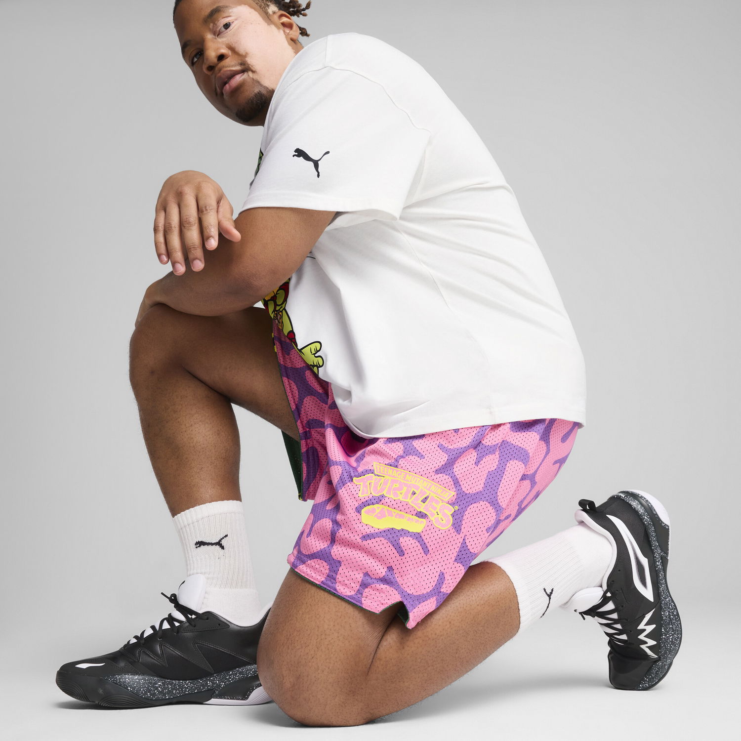 Тениска Puma PUMA x TMNT Reversible Basketball Shorts Бяло | 630931_01, 1