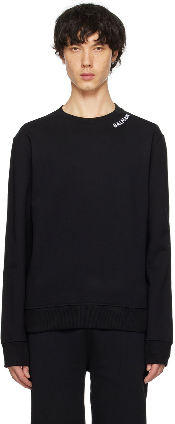 Суитчър Balmain Embroidered Sweatshirt Черно | CH1JQ040BC62, 0