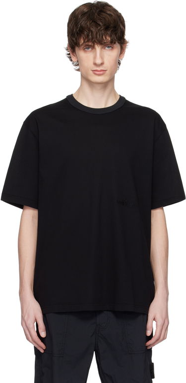 Тениска Stone Island Stone Island Textured Mercerized Cotton Jersey T-Shirt Черно | K1S15 2100038 S0175, 0