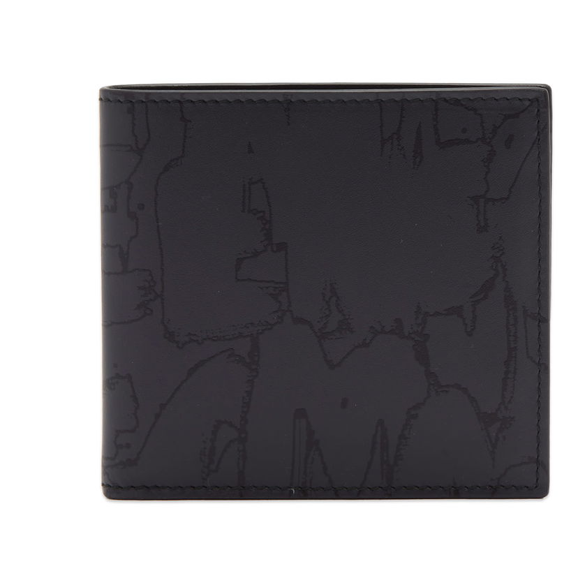 Портфейл Alexander McQueen Graffiti Logo Billfold Wallet Черно | 6021371AAQ4-1000