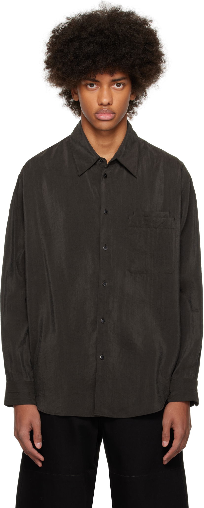 Риза LEMAIRE Relaxed Shirt Черно | SH1116 LF1308