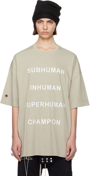 Тениска Rick Owens Rick Owens Champion Edition Tommy T-Shirt Бежово | CW01E1675 CHJG, 0