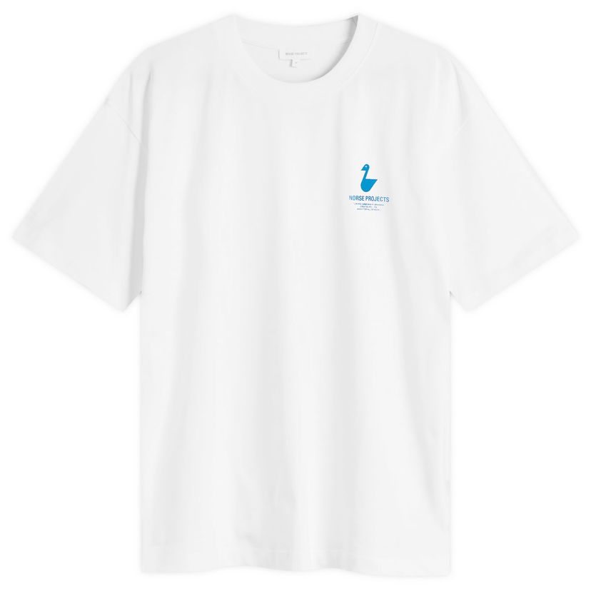 Тениска NORSE PROJECTS Norse Projects Johannes Organic The Lakes Print T-Shirt, Size Large Бяло | N01-0694-0001