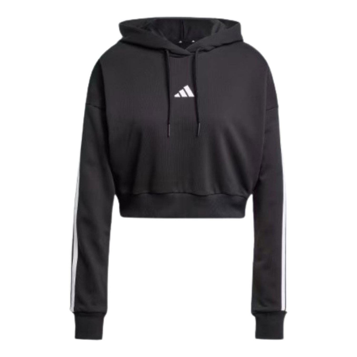 Суитчър adidas Originals Essentials 3-Stripes French Terry Crop Hoodie Черно | JE0017, 0