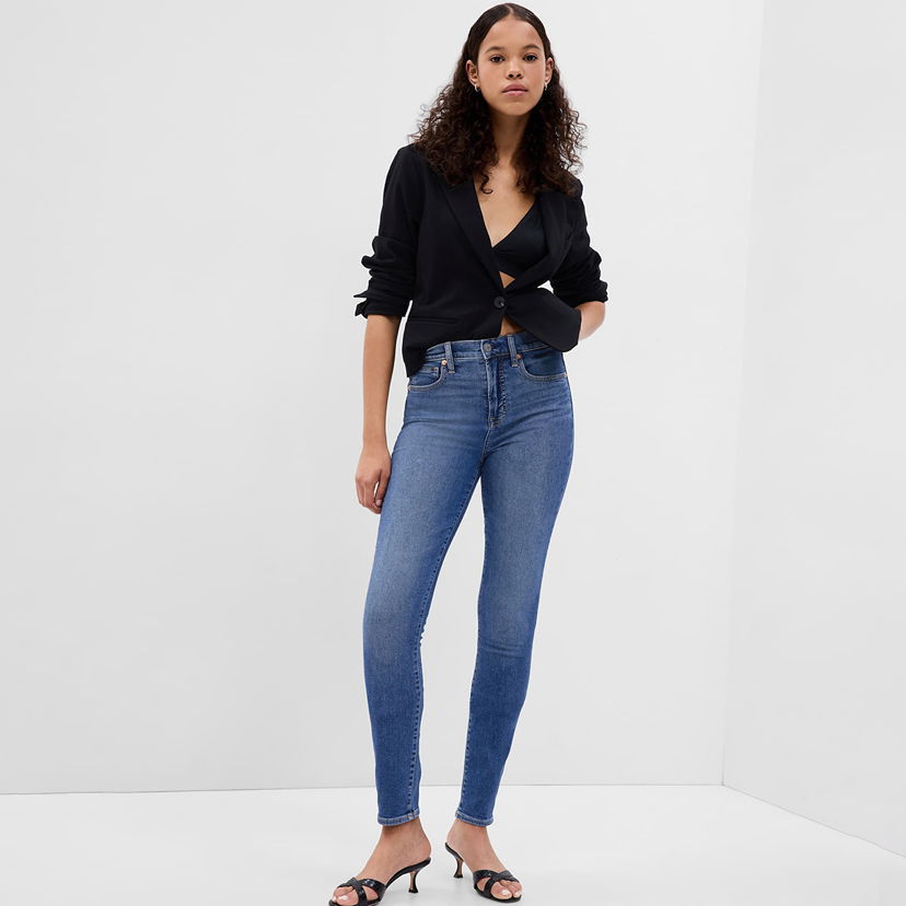 Дънки GAP Denim Pants Skinny - High Rise Medium Indigo Синьо | 660495-00