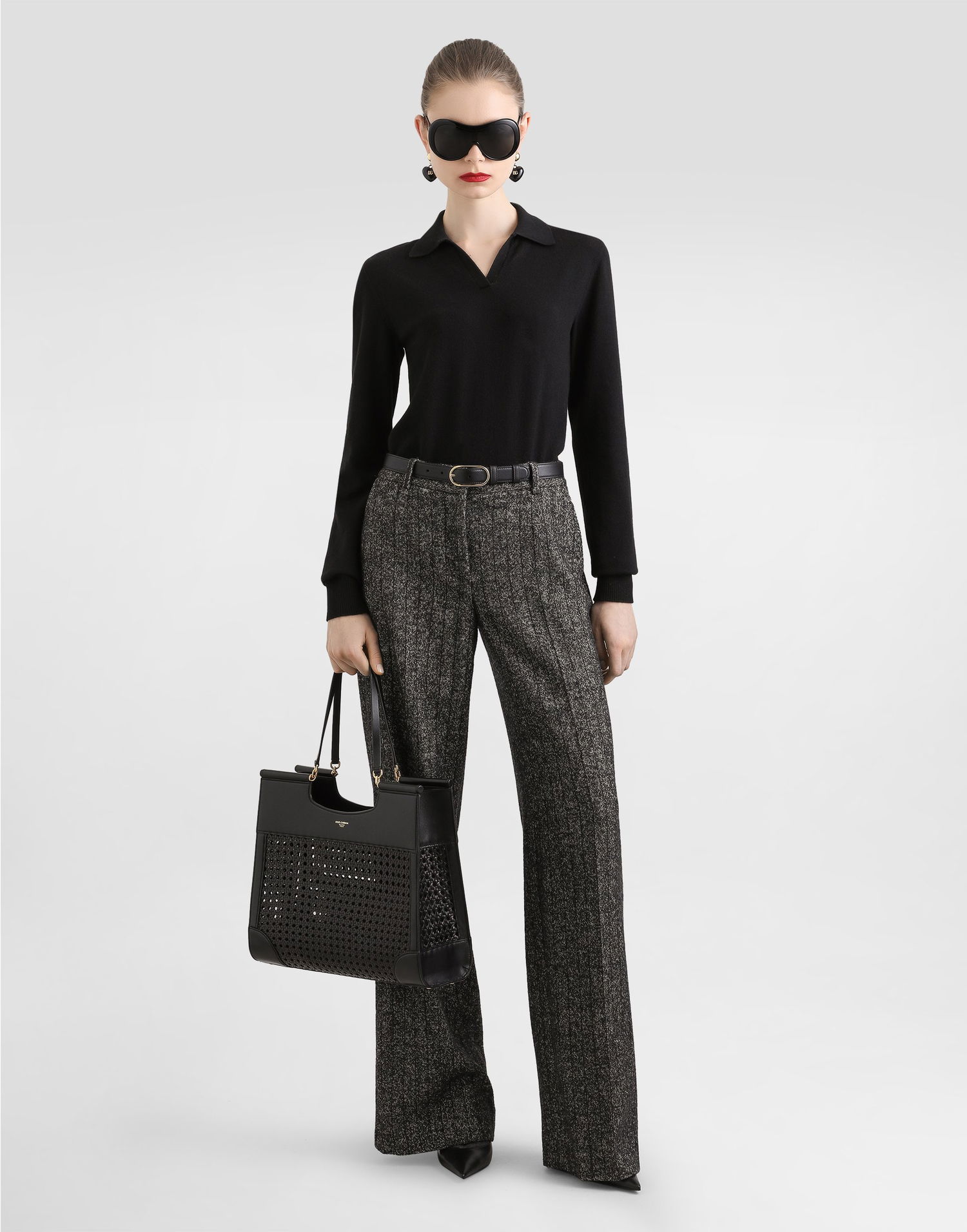 Пуловер Dolce & Gabbana Dolce & Gabbana Cashmere Polo Pullover Черно | FXZ33ZJDVC2N0000, 1