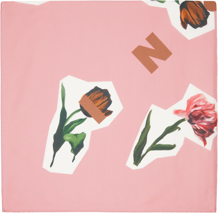Шал Marni Artists' Capsule Silk Flower Collage Scarf Розово | ACMC0185A0 UAS022