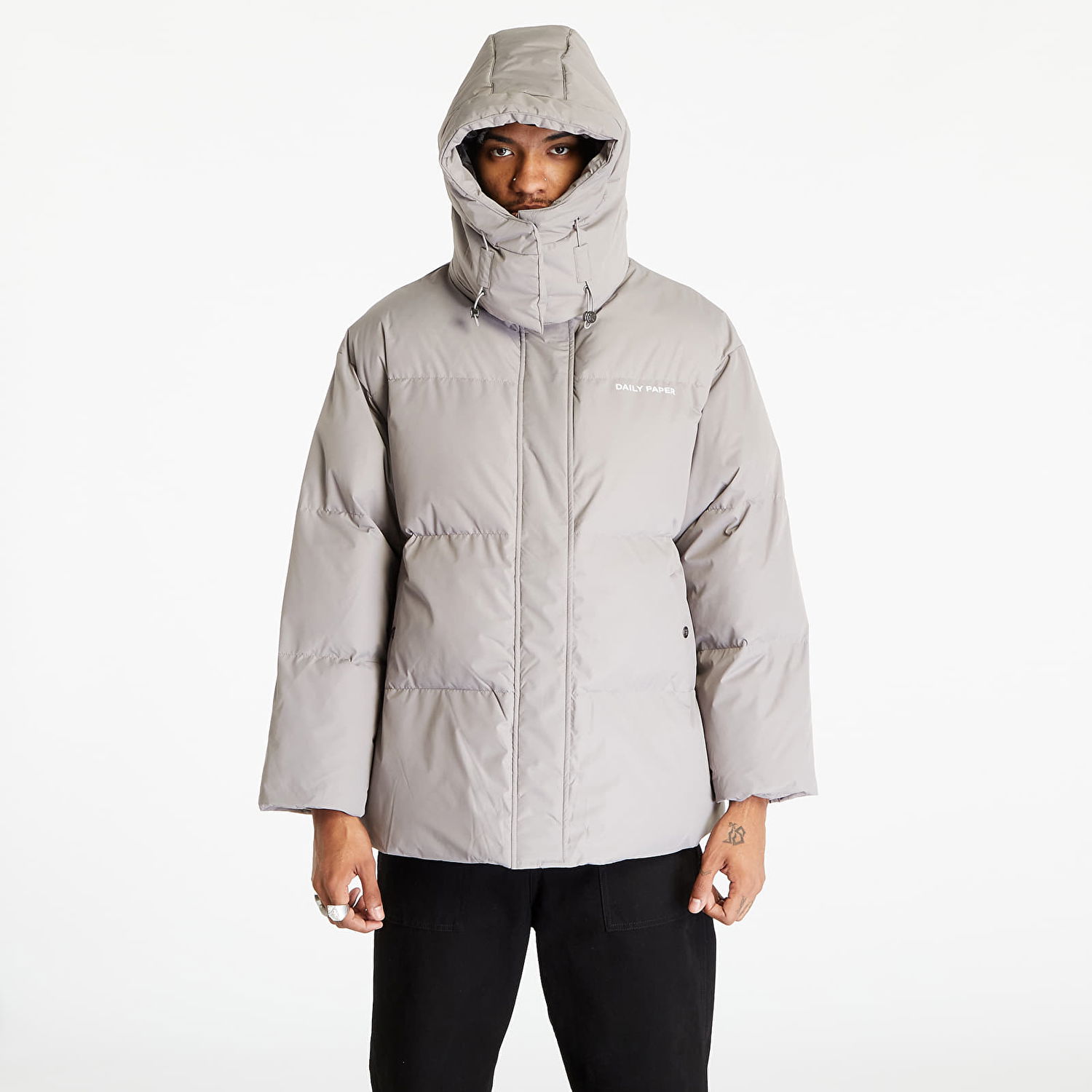 Пухо яке DAILY PAPER Ricole Puffer Jacket UNISEX Grey Flannel Бежово | 2321066, 0