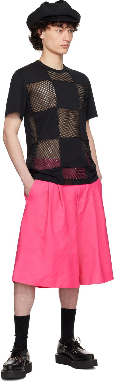 Тениска Comme des Garçons Homme Plus Piqué & Mesh Panel T-Shirt Черно | PO-T006-051, 3