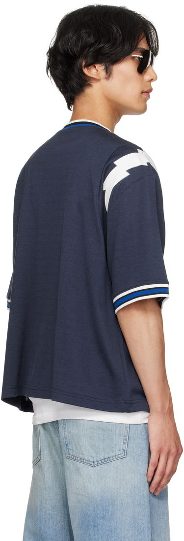 Тениска Rhude Rhude Logo Lightning Ringer T-Shirt Тъмно синьо | RHPF25TT01729, 2