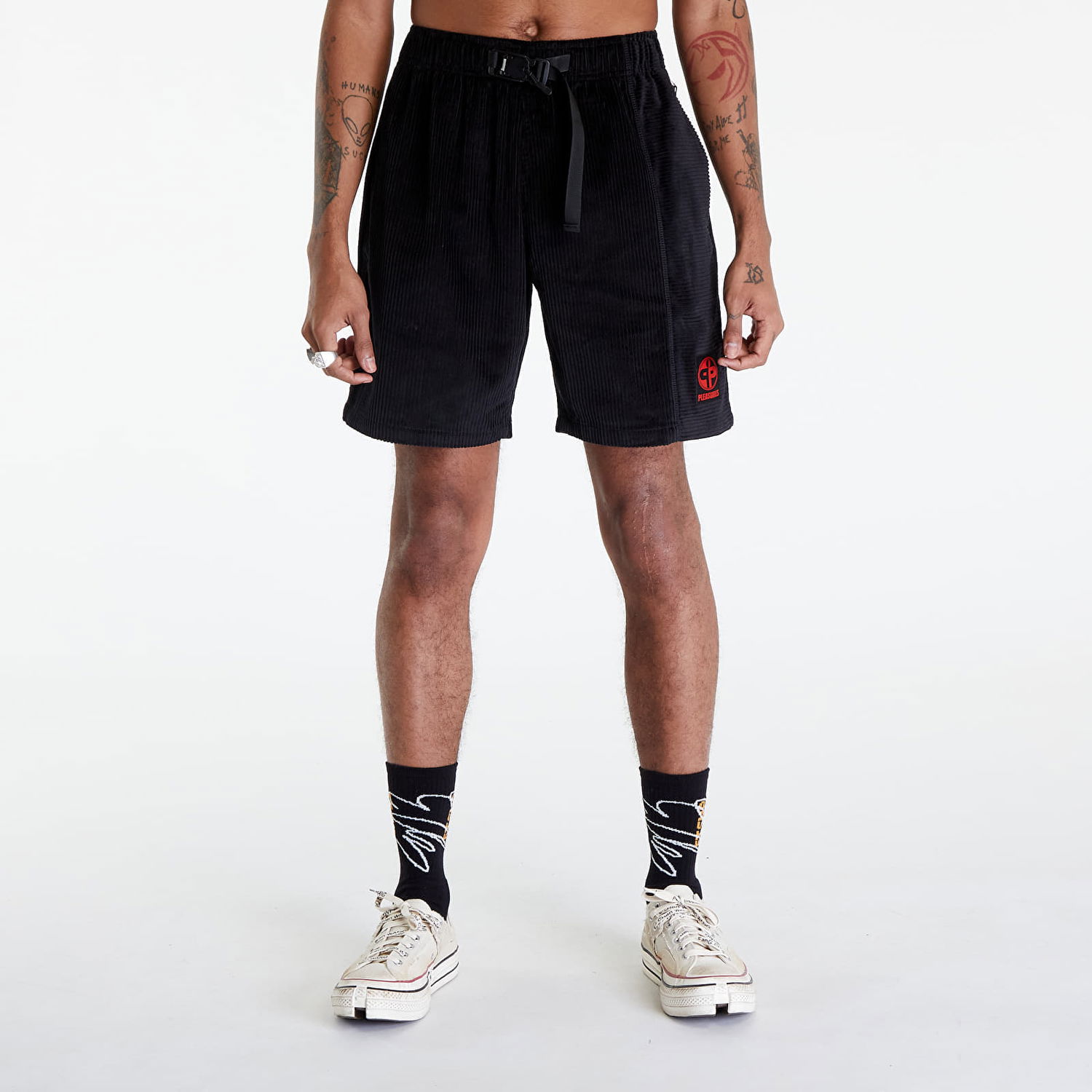 Къси панталони Pleasures Flip Corduroy Shorts Черно | P24SP020 BLACK, 0