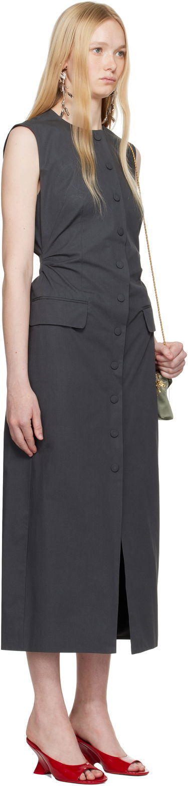 Pокля Dries Van Noten Dries Van Noten Tailored Midi Dress Сиво | 251-011021-1449, 1
