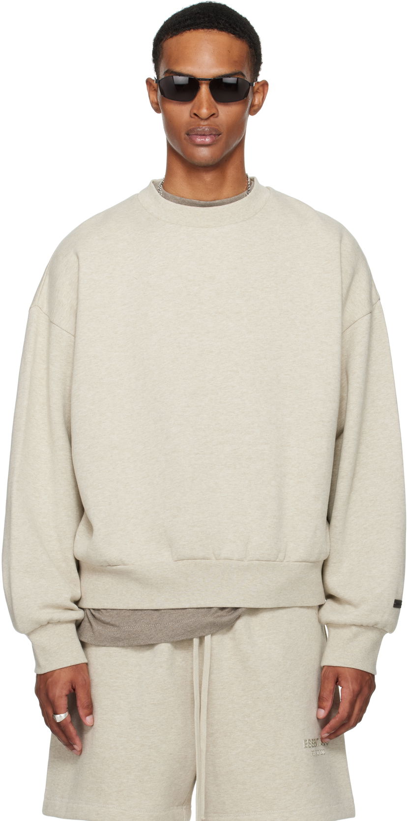 Суитчър Fear of God ESSENTIALS Classic Fit Fleece Crewneck Sweatshirt Бежово | 192SP252042F