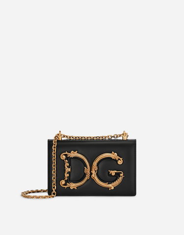 Дамска чанта Dolce & Gabbana Dolce & Gabbana Nappa Leather DG Girls Shoulder Bag Черно | BB6498AZ80180999, 0